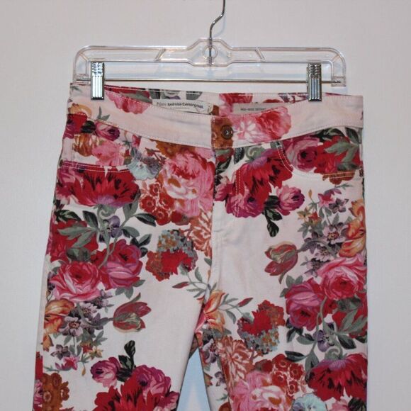 Pilcro and the Letterpress Multi Floral High Rise Skinny Jeans Women's Size 28 - Picture 4 of 13